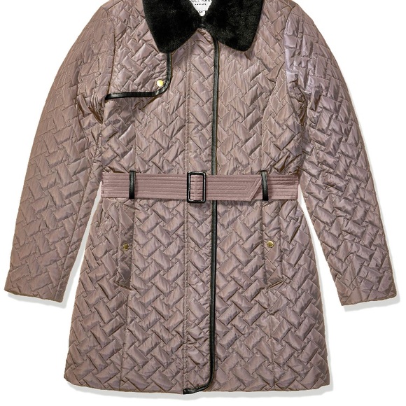Cole Haan Womens Quilted Trench Coat
